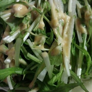 簡単、水菜と大根のサラダ